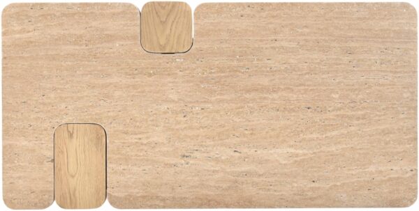 Ravenna Genuine Travertine and Oak Coffee Table