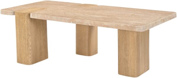 Ravenna Genuine Travertine and Oak Coffee Table
