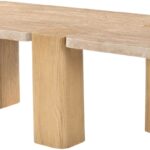 Ravenna Genuine Travertine and Oak Coffee Table
