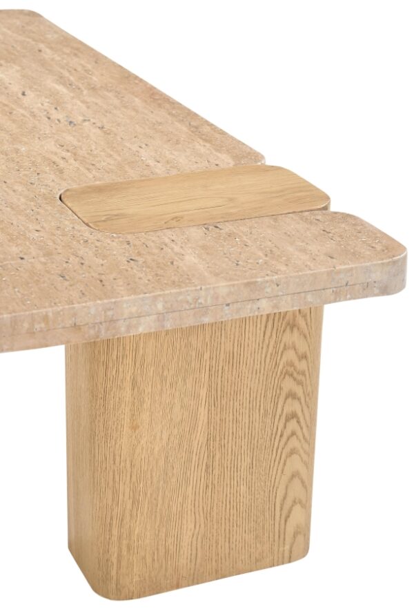 Ravenna Genuine Travertine and Oak Coffee Table