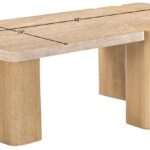 Ravenna Genuine Travertine and Oak Coffee Table