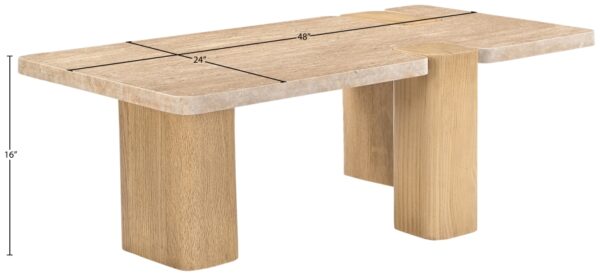 Ravenna Genuine Travertine and Oak Coffee Table