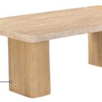 Ravenna Genuine Travertine and Oak Coffee Table
