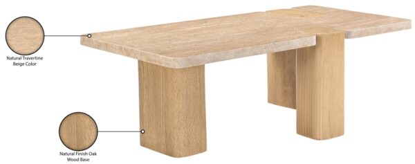 Ravenna Genuine Travertine and Oak Coffee Table