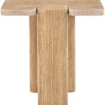Ravenna Genuine Travertine and Oak End / Side Table