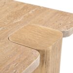 Ravenna Genuine Travertine and Oak End / Side Table