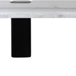 Ravenna Genuine Marble Top And Oak Wood Base Coffee Table