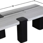 Ravenna Genuine Marble Top And Oak Wood Base Coffee Table