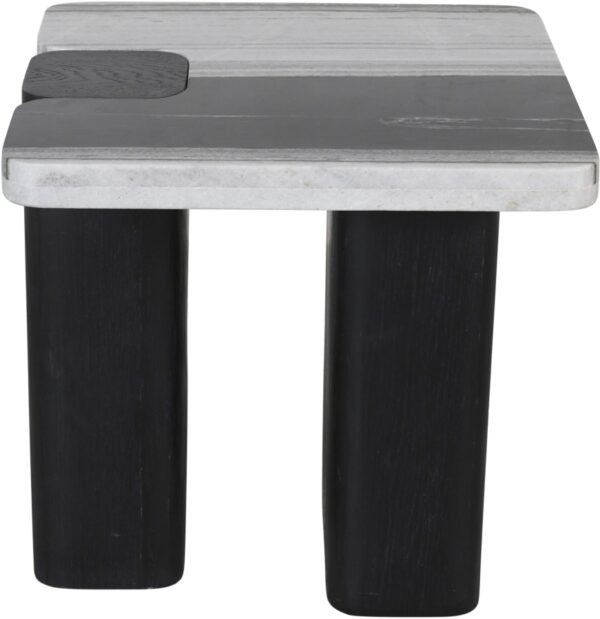 Ravenna Genuine Marble Top And Oak Wood Base End / Side Table