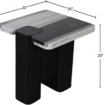 Ravenna Genuine Marble Top And Oak Wood Base End / Side Table
