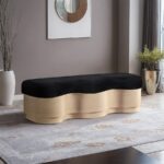Savoy Velour Fur Fabric Upholstered Bench