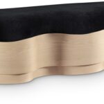 Savoy Velour Fur Fabric Upholstered Bench