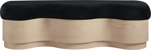 Savoy Velour Fur Fabric Upholstered Bench
