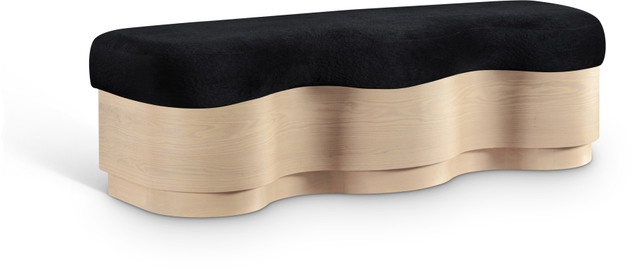 Savoy Velour Fur Fabric Upholstered Bench