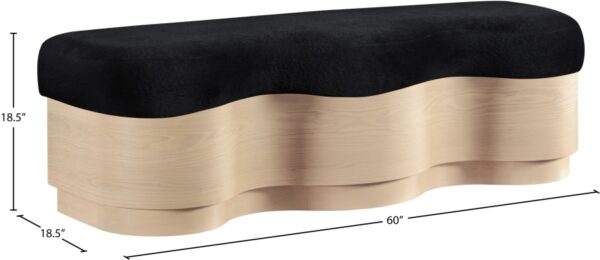 Savoy Velour Fur Fabric Upholstered Bench