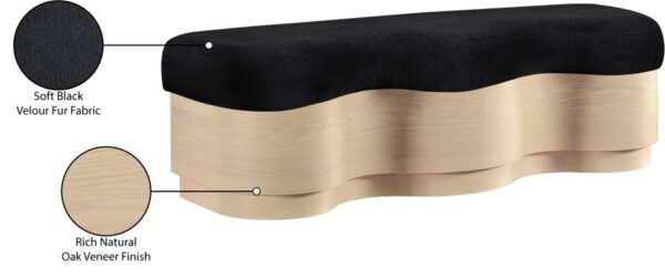 Savoy Velour Fur Fabric Upholstered Bench