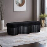 Savoy Velour Fur Fabric Upholstered Bench