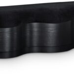 Savoy Velour Fur Fabric Upholstered Bench
