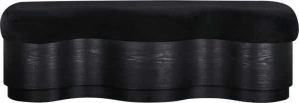 Savoy Velour Fur Fabric Upholstered Bench
