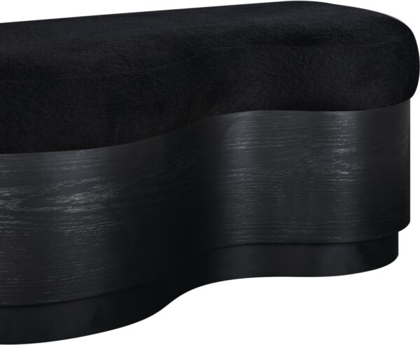 Savoy Velour Fur Fabric Upholstered Bench