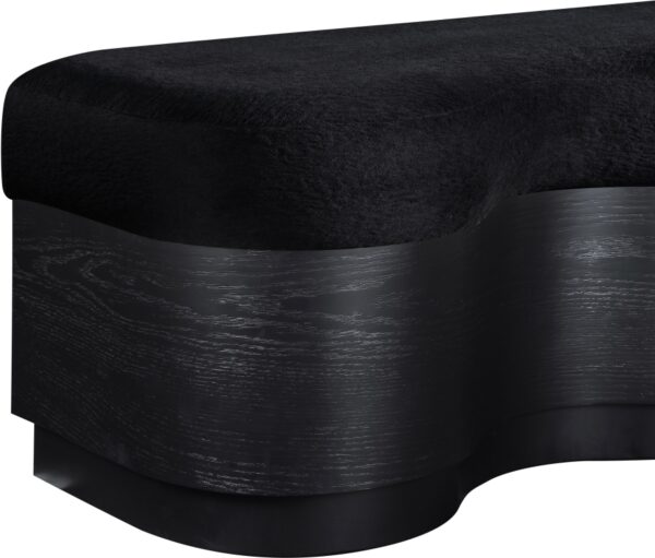 Savoy Velour Fur Fabric Upholstered Bench
