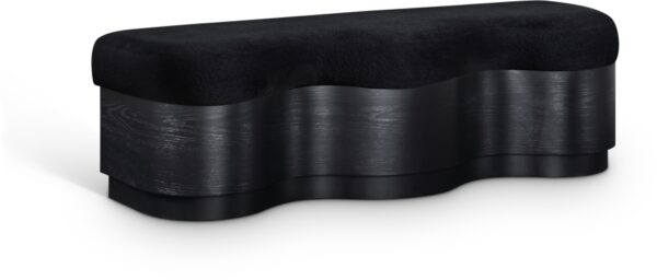 Savoy Velour Fur Fabric Upholstered Bench
