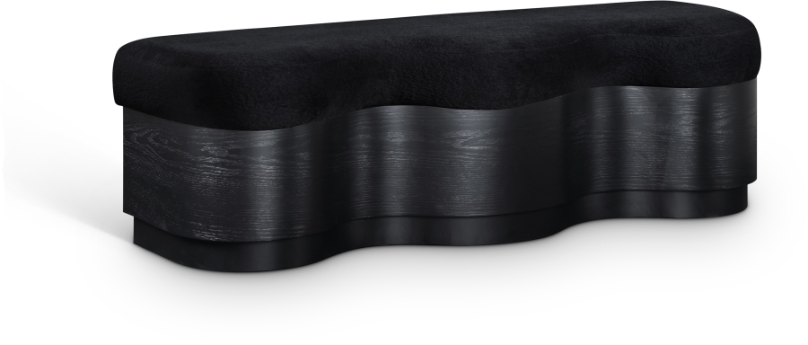Savoy Velour Fur Fabric Upholstered Bench