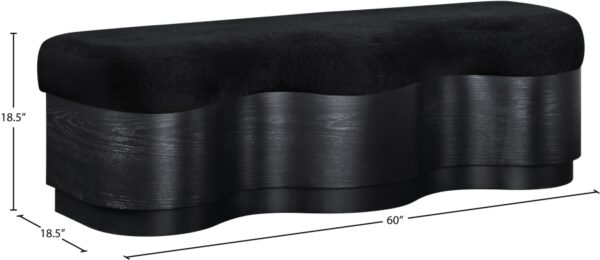 Savoy Velour Fur Fabric Upholstered Bench