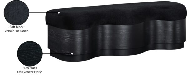 Savoy Velour Fur Fabric Upholstered Bench