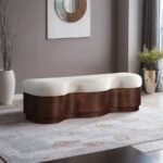 Savoy Velour Fur Fabric Upholstered Bench