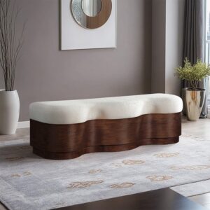 Savoy Velour Fur Fabric Upholstered Bench