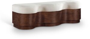 Savoy Velour Fur Fabric Upholstered Bench