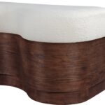 Savoy Velour Fur Fabric Upholstered Bench