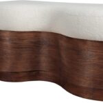 Savoy Velour Fur Fabric Upholstered Bench
