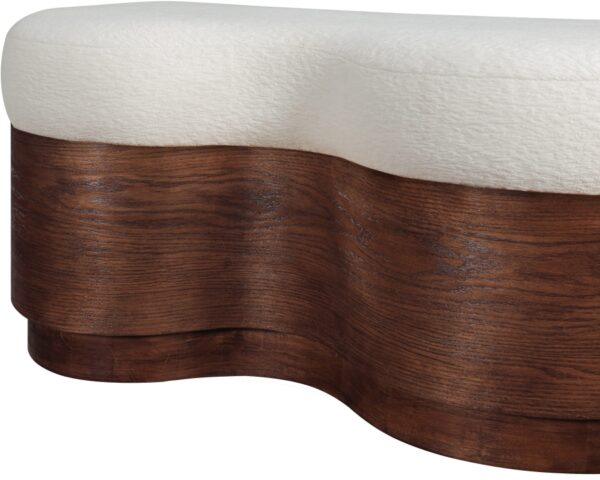 Savoy Velour Fur Fabric Upholstered Bench