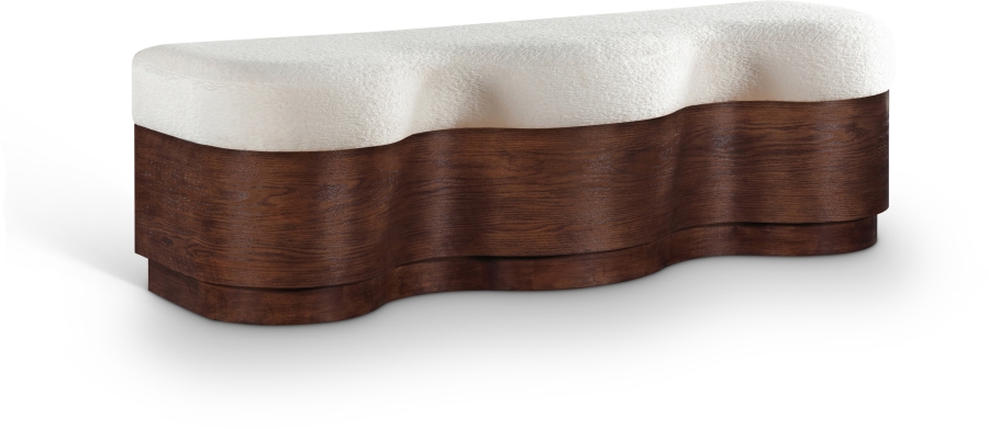 Savoy Velour Fur Fabric Upholstered Bench