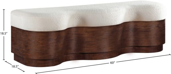 Savoy Velour Fur Fabric Upholstered Bench