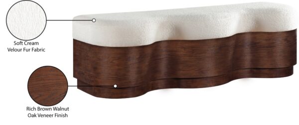 Savoy Velour Fur Fabric Upholstered Bench