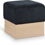Havre Velour Fur Fabric Upholstered Ottoman