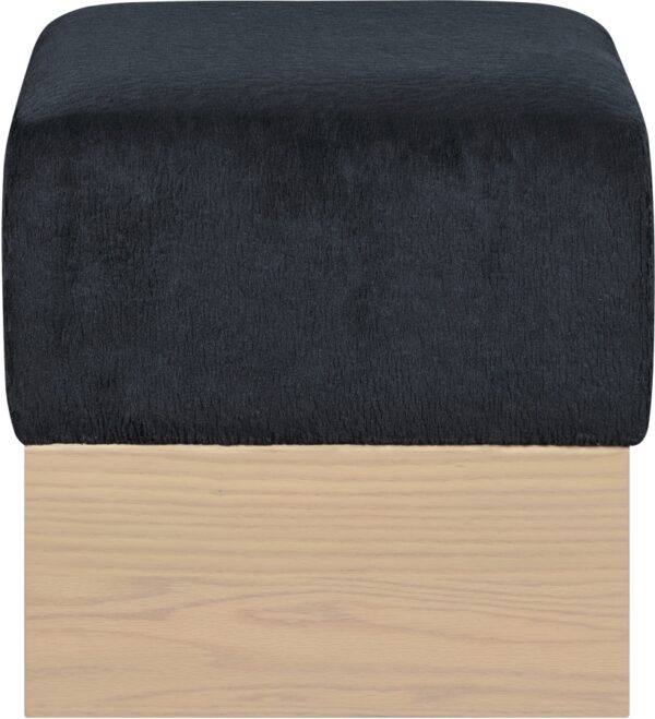 Havre Velour Fur Fabric Upholstered Ottoman