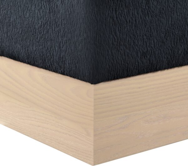 Havre Velour Fur Fabric Upholstered Ottoman