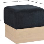 Havre Velour Fur Fabric Upholstered Ottoman
