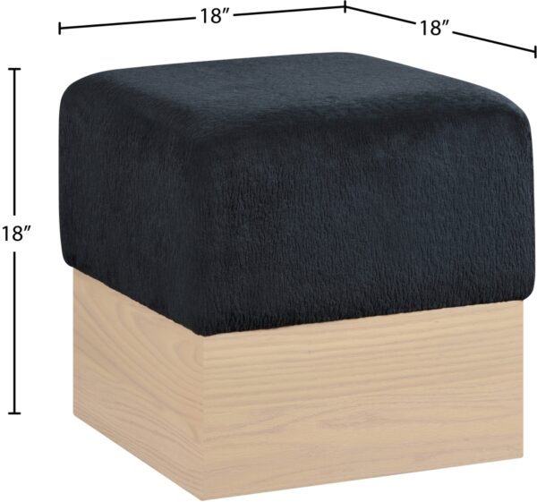 Havre Velour Fur Fabric Upholstered Ottoman