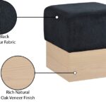 Havre Velour Fur Fabric Upholstered Ottoman