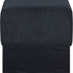 Havre Velour Fur Fabric Upholstered Ottoman