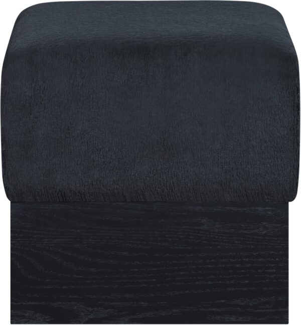 Havre Velour Fur Fabric Upholstered Ottoman