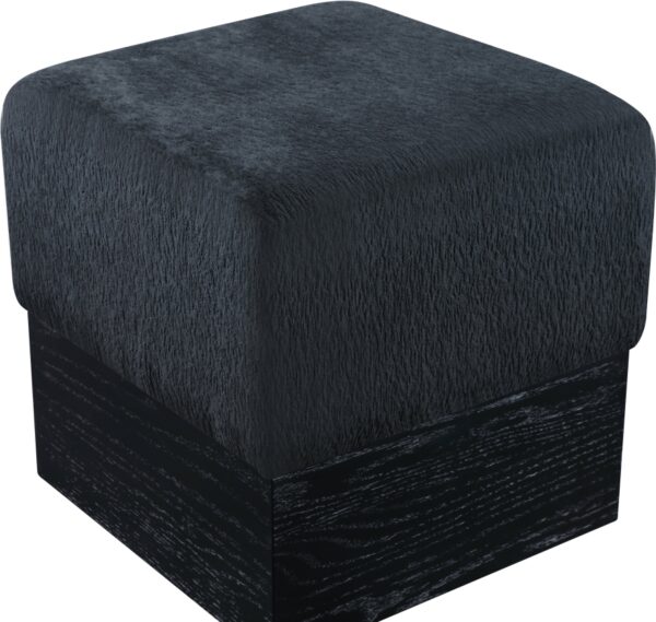 Havre Velour Fur Fabric Upholstered Ottoman