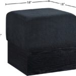Havre Velour Fur Fabric Upholstered Ottoman