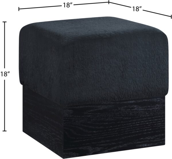 Havre Velour Fur Fabric Upholstered Ottoman