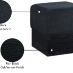 Havre Velour Fur Fabric Upholstered Ottoman